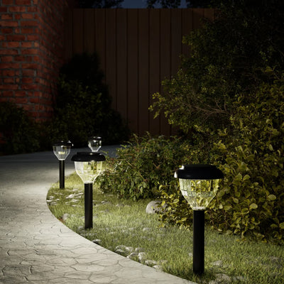 Vidaxl Gartenpfadbeleuchtung 4 St. Solar mit gemahlenen Stiften RGB und Warmwit