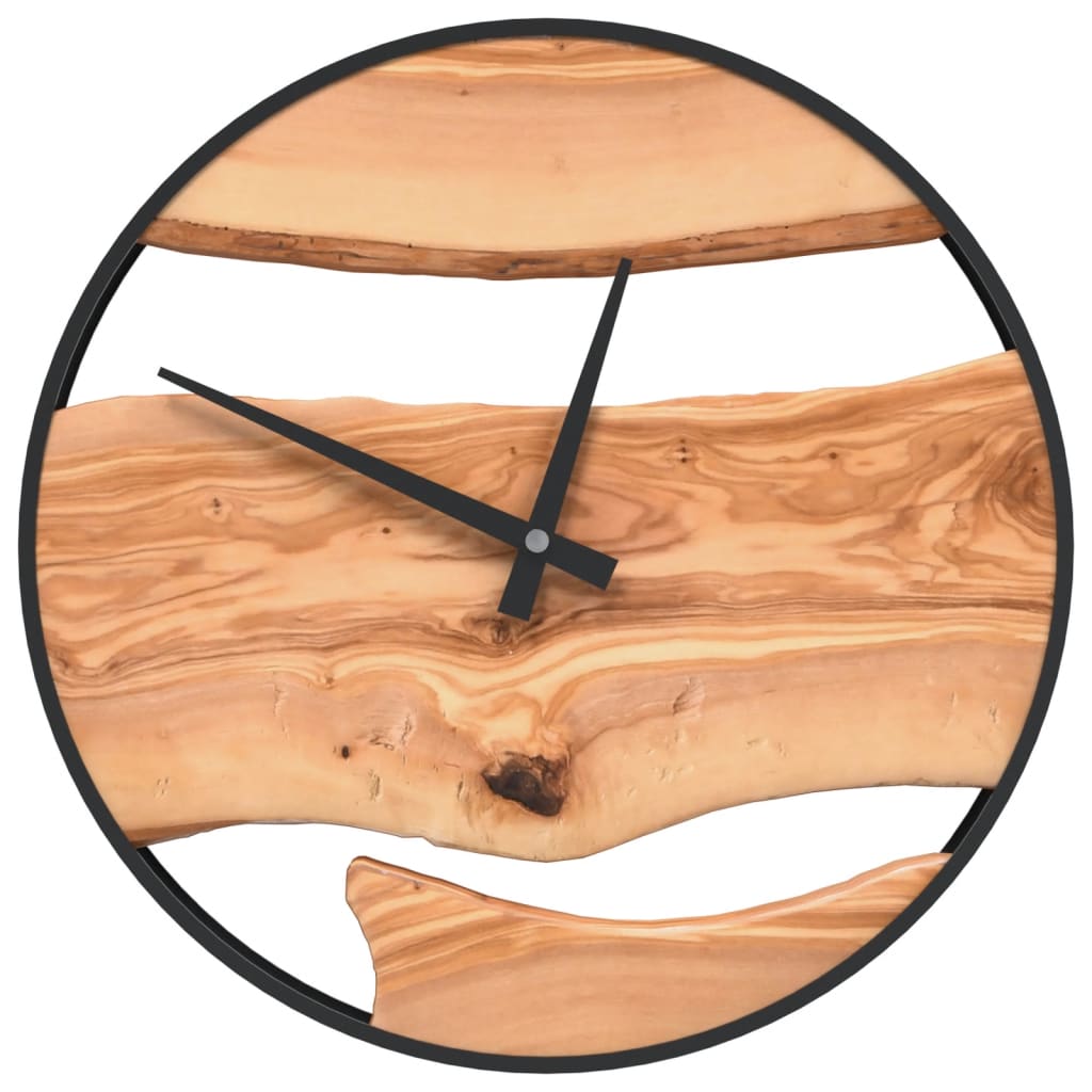 Vidaxl -Wanduhr Ø35 cm Eisen und Olivholzbraun