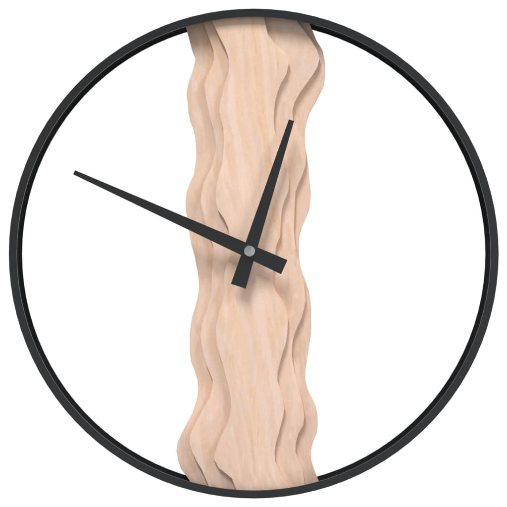 Vidaxl -Wanduhr Ø35 cm Eisen und Eichenbraun
