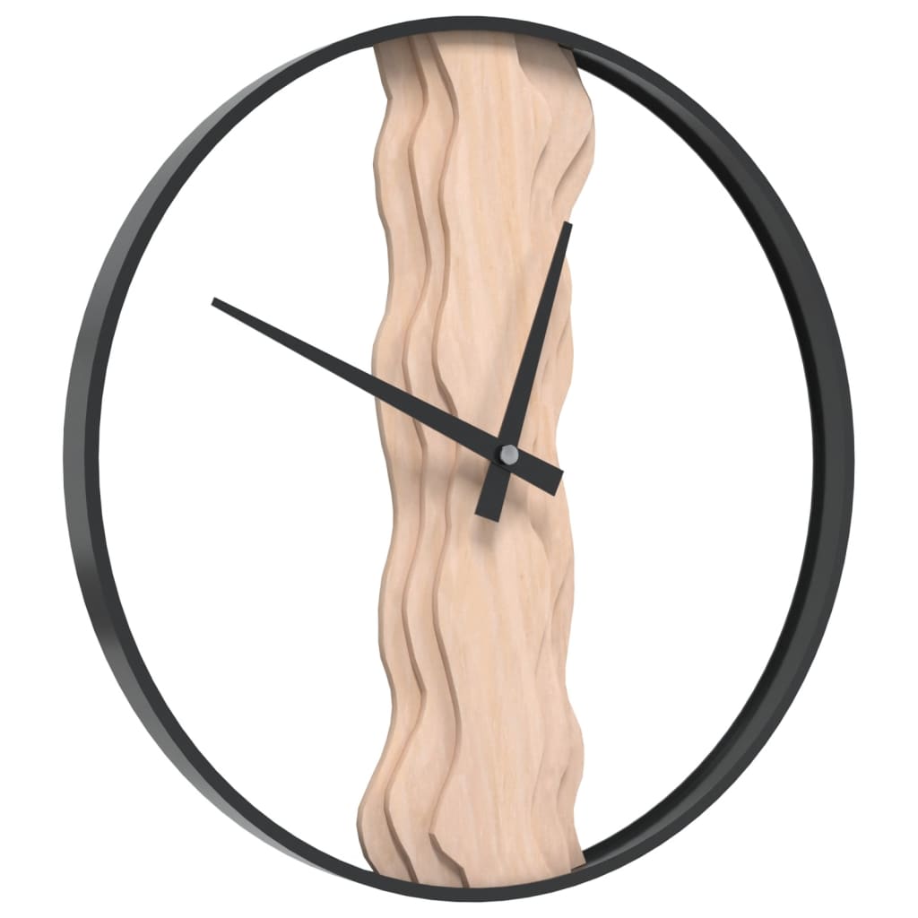 Vidaxl -Wanduhr Ø35 cm Eisen und Eichenbraun