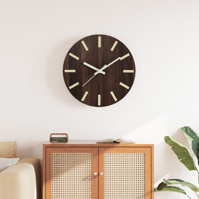 Vidaxl Wanduhr mit leuchtendem Zifferblatt und Händen Ø30 cm braun