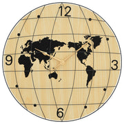 Vidaxl Wanduhr Ø50 cm verarbeitetes Holzgelb und Schwarz - afbeelding 2