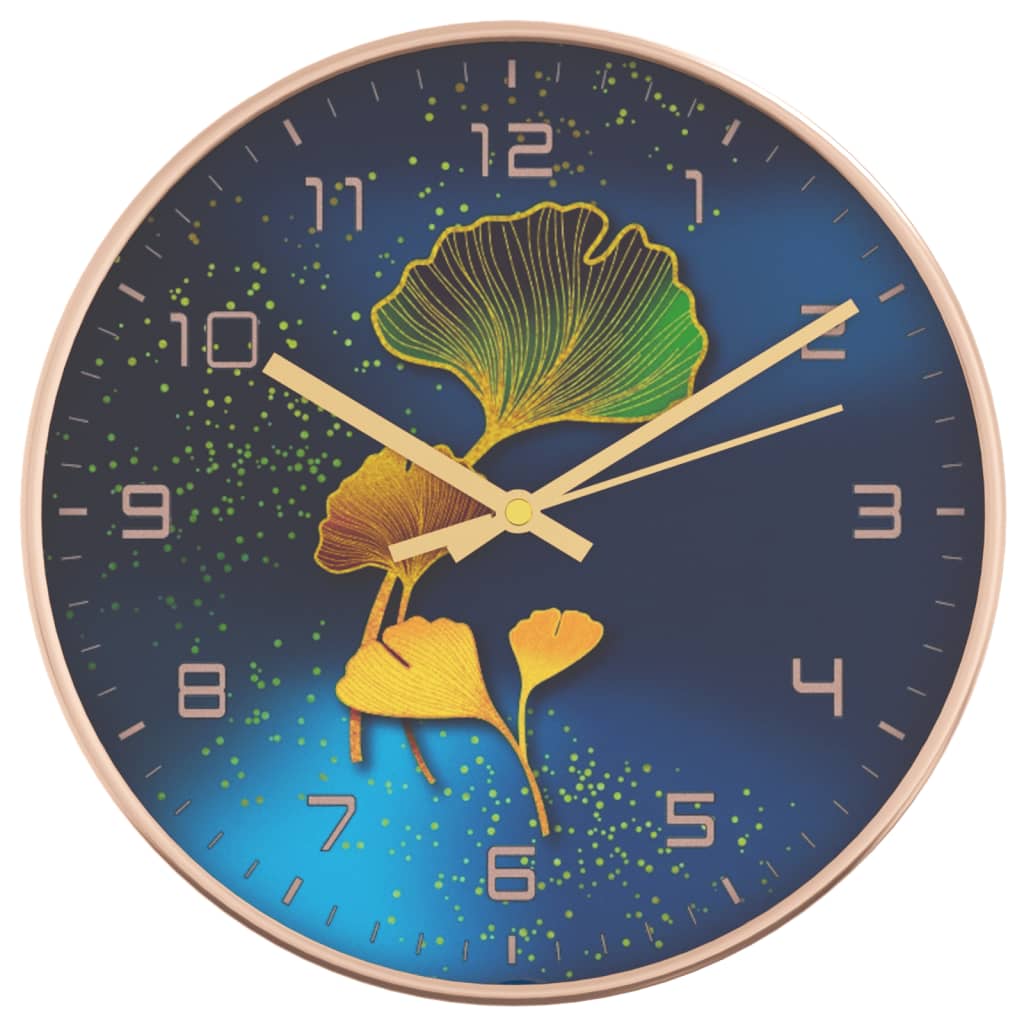 Vidaxl Wanduhr Ø29.5 cm Polystyrol und Glas golden und blau