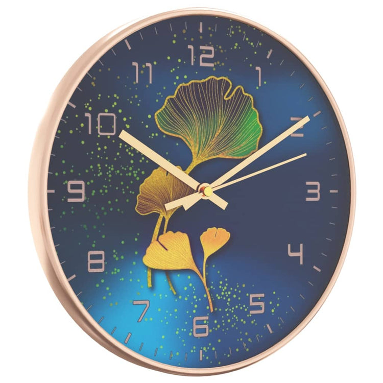 Vidaxl Wanduhr Ø29.5 cm Polystyrol und Glas golden und blau