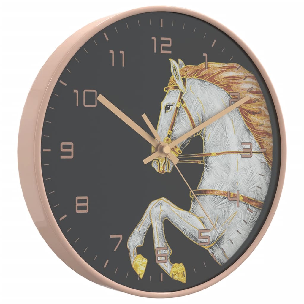 Vidaxl Wanduhr Ø29.5 cm Polystyrol und Glas Gold und Weiß