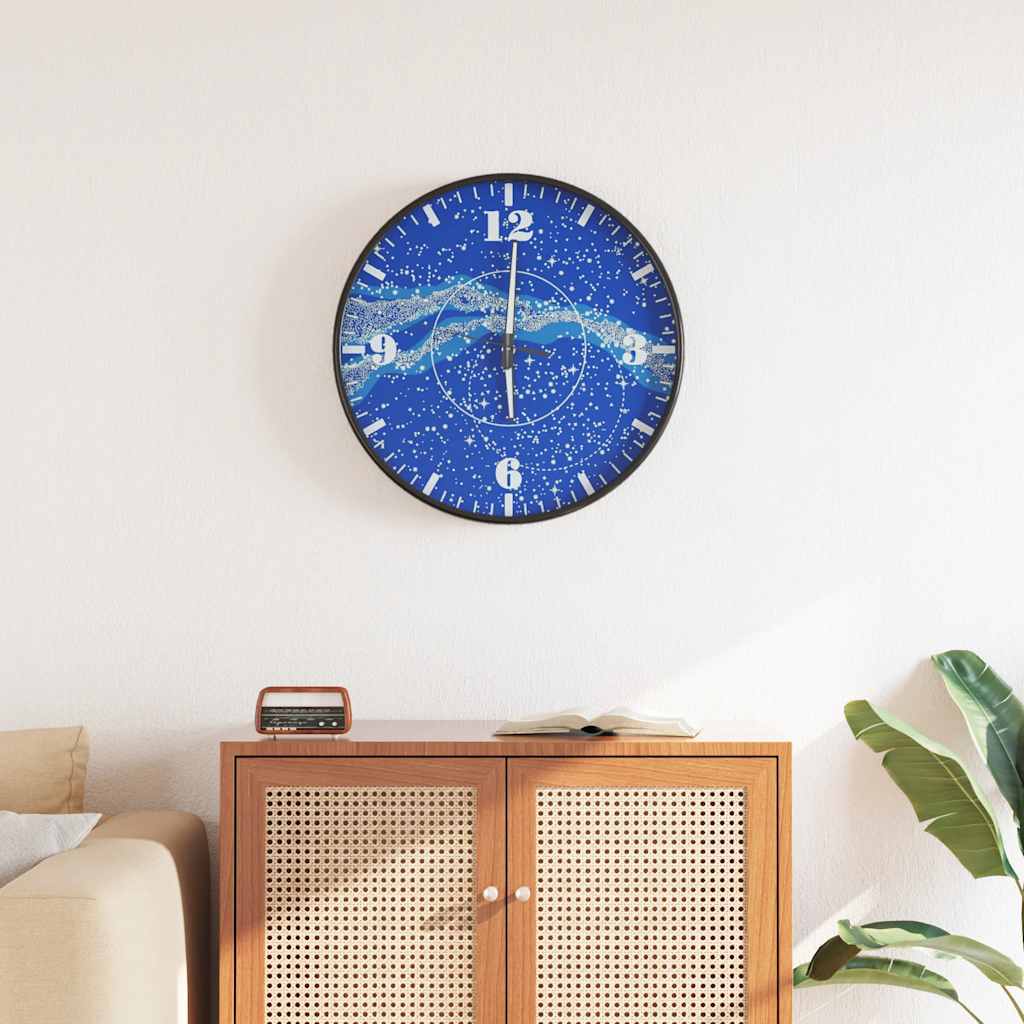 Vidaxl Wanduhr mit leuchtendem Zifferblatt und Händen Ø30 cm blau