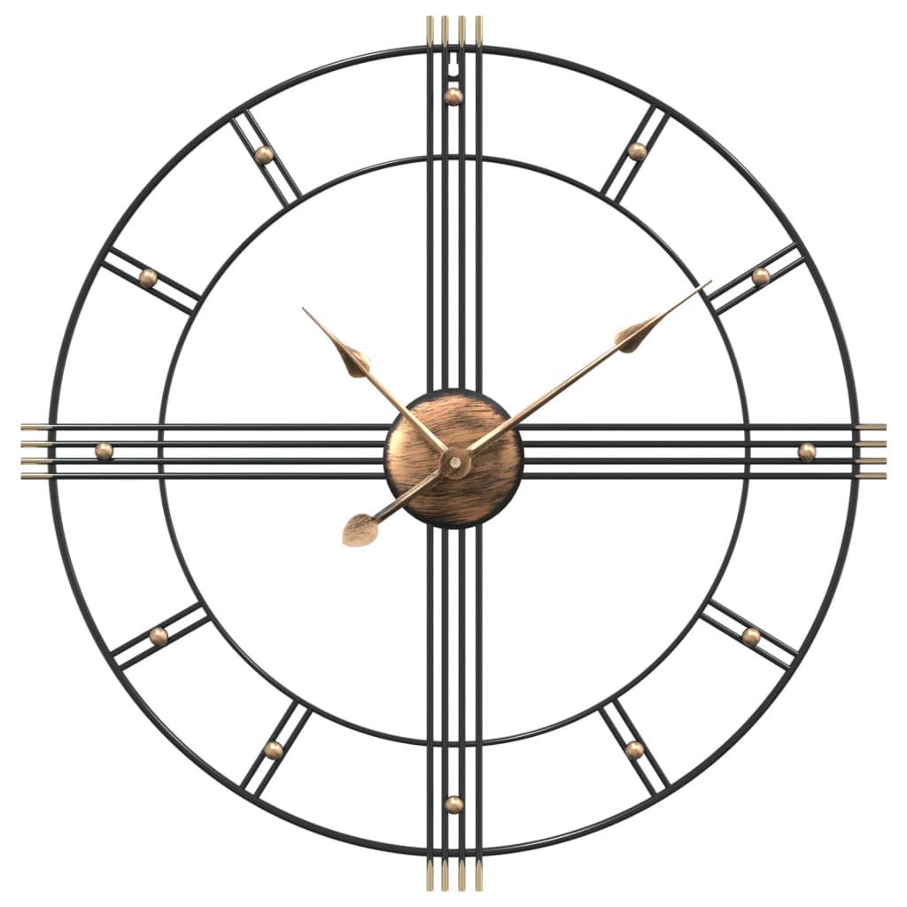 Vidaxl Wanduhr Ø60 cm Eisenschwarz