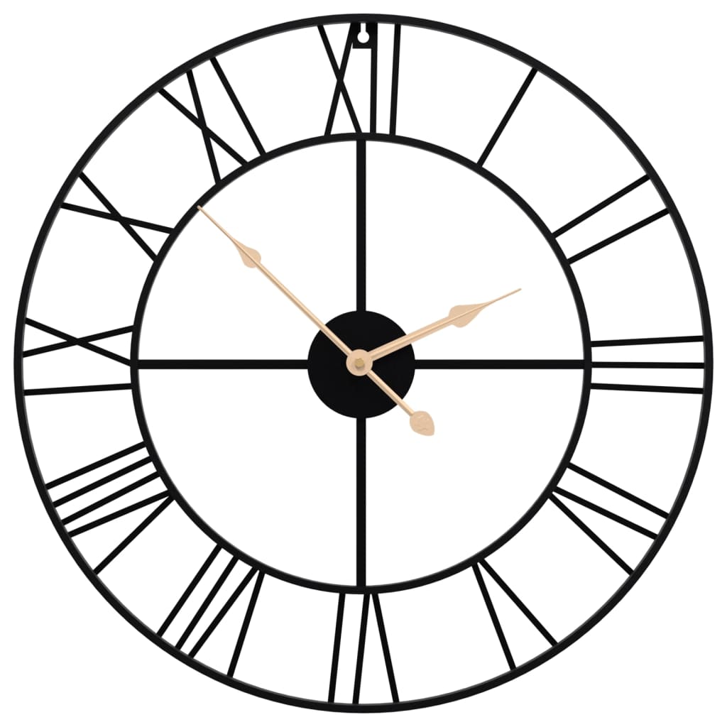 Vidaxl Wanduhr Ø50 cm Eisenschwarz