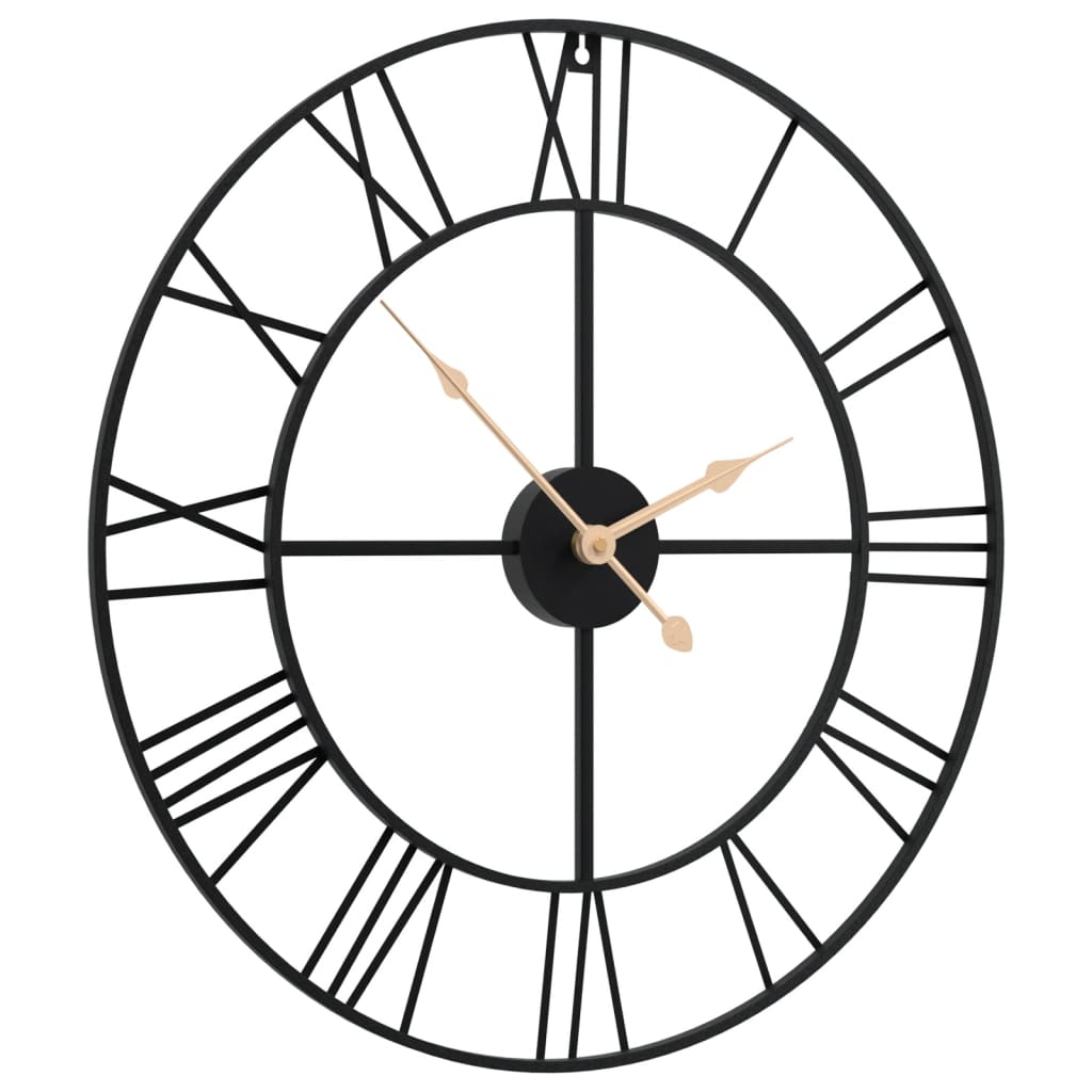 Vidaxl Wanduhr Ø50 cm Eisenschwarz