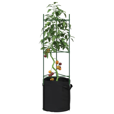 Vidaxl -Tomatenkäfig mit Pflanzenbeutel 2 St. 116 cm Stahl und Polypropen