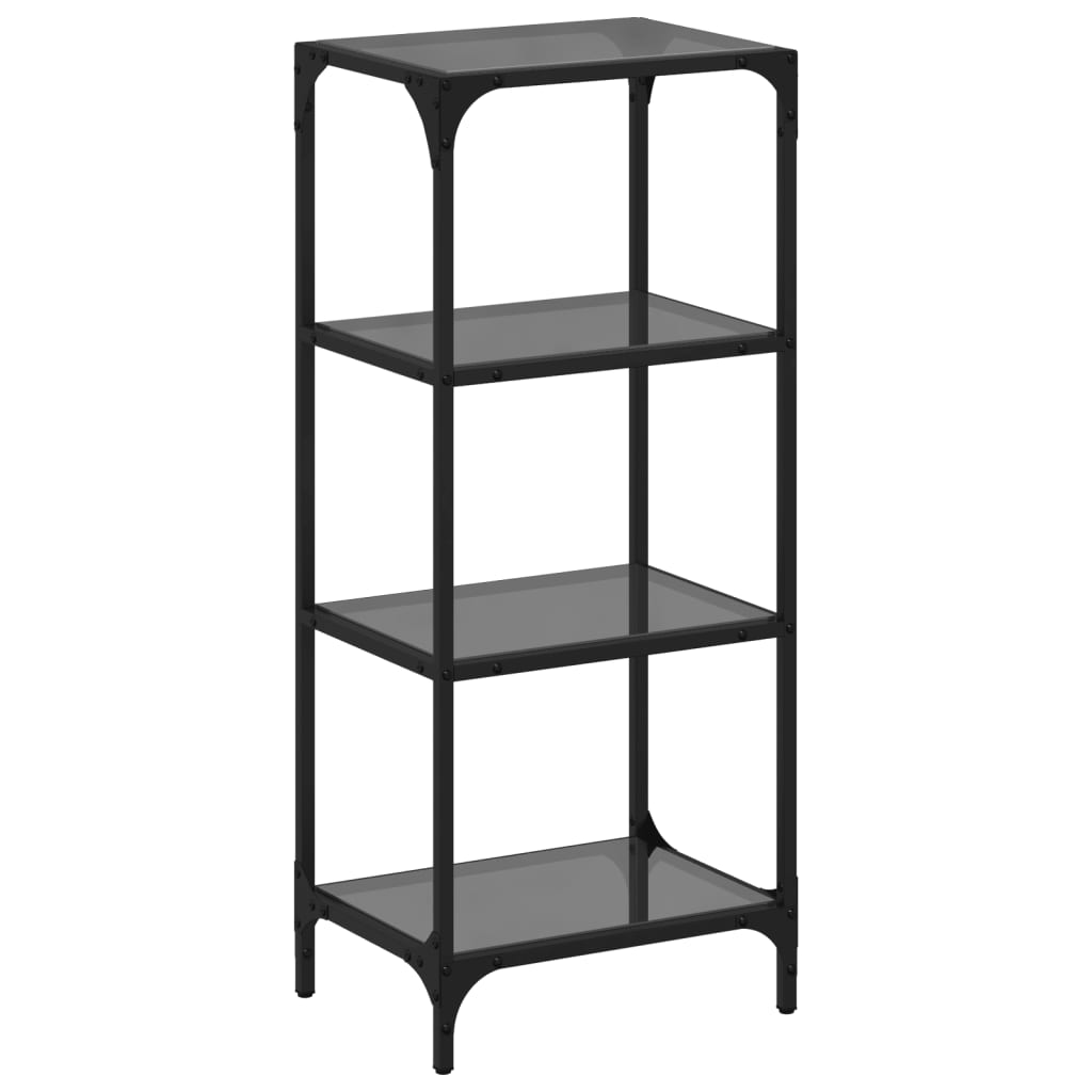 VIDAXL -LAGE RAKE mit schwarzem Glas Top 40x30x95 cm Stahl