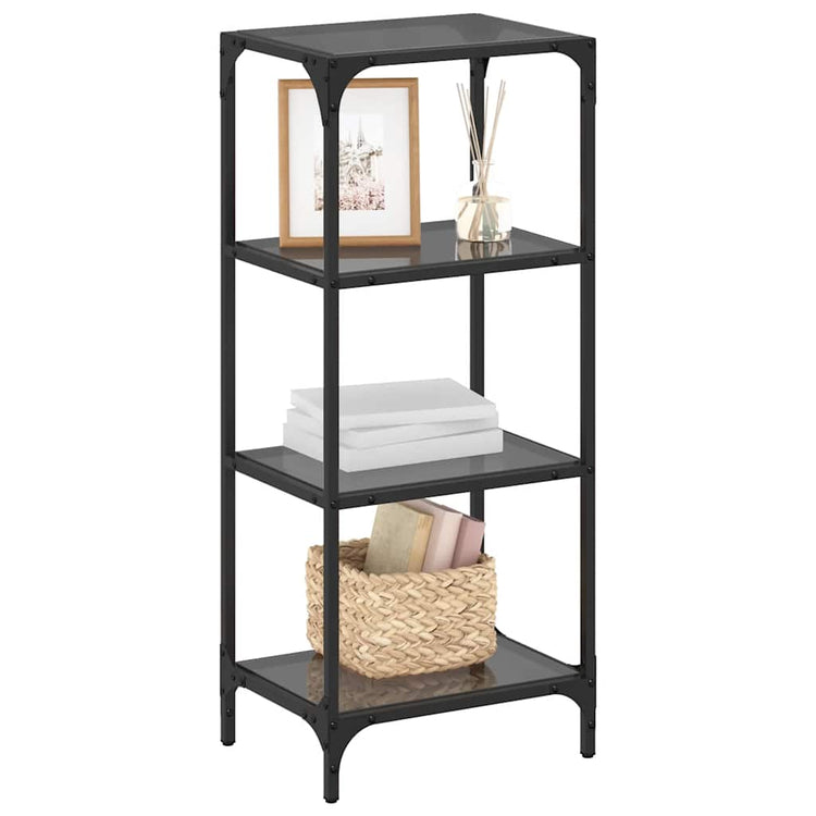 VIDAXL -LAGE RAKE mit schwarzem Glas Top 40x30x95 cm Stahl