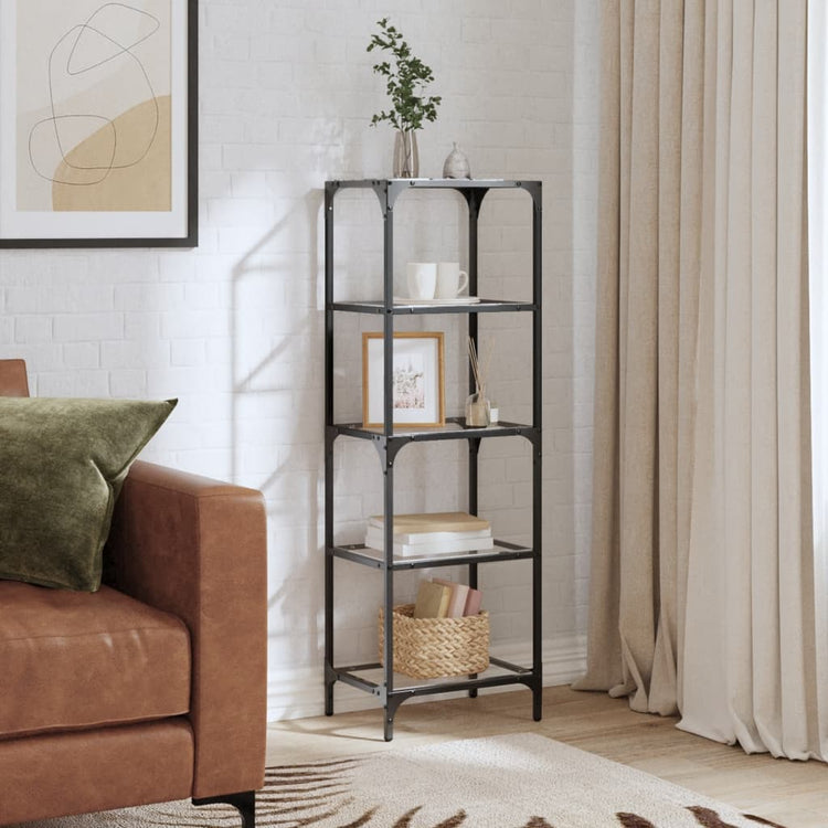 VIDAXL -Speicher mit transparentem Glas Top 40x30x123 cm Stahl