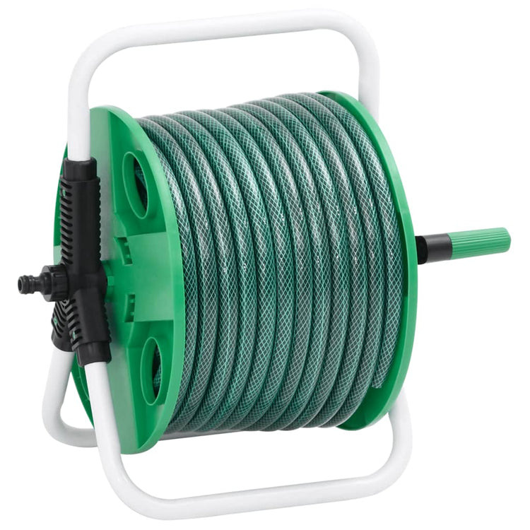 Vidaxl Schlauchtrommel mit 30 m Schlauch freistehend PVC grün