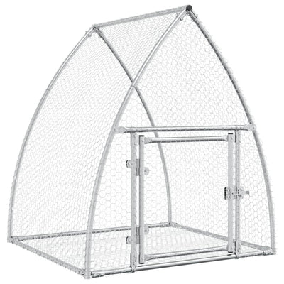 Vidaxl Kaninchen Hutch 100x105x120 cm verzinkter Stahl silberfarben