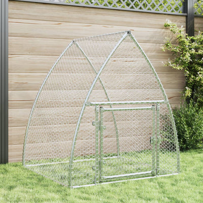 Vidaxl Kaninchen Hutch 100x105x120 cm verzinkter Stahl silberfarben