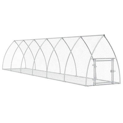Vidaxl Kaninchenhutch 600x105x120 cm verzinkter Stahl Silber gefärbt