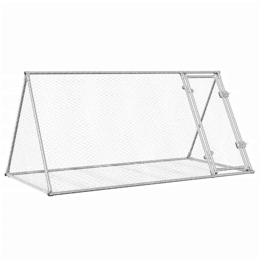 Vidaxl Kaninchen Hutch 200x105x91 cm verzinkter Stahl Silberfarben