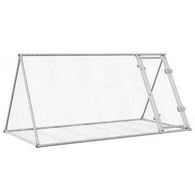 Vidaxl Kaninchen Hutch 200x105x91 cm verzinkter Stahl Silberfarben