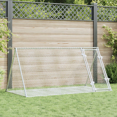 Vidaxl Kaninchen Hutch 200x105x91 cm verzinkter Stahl Silberfarben