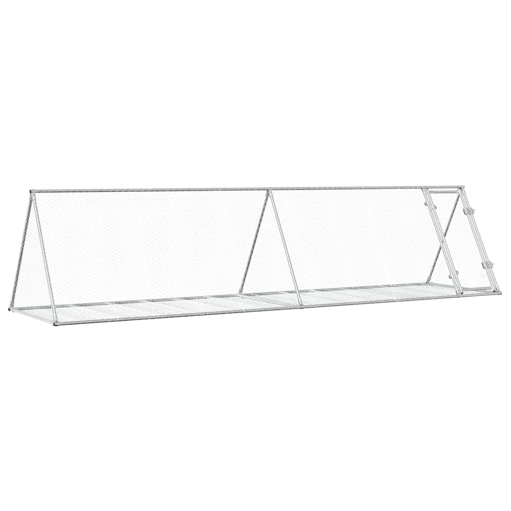 Vidaxl Kaninchenhütte 400x105x91 cm verzinkter Stahl silberfarben