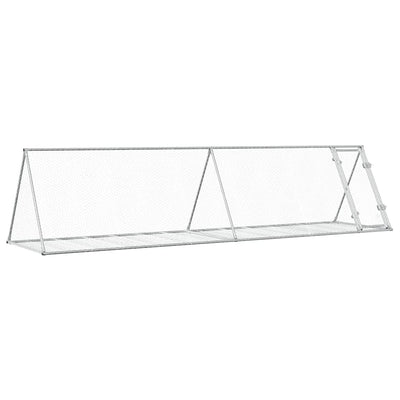 Vidaxl Kaninchenhütte 400x105x91 cm verzinkter Stahl silberfarben