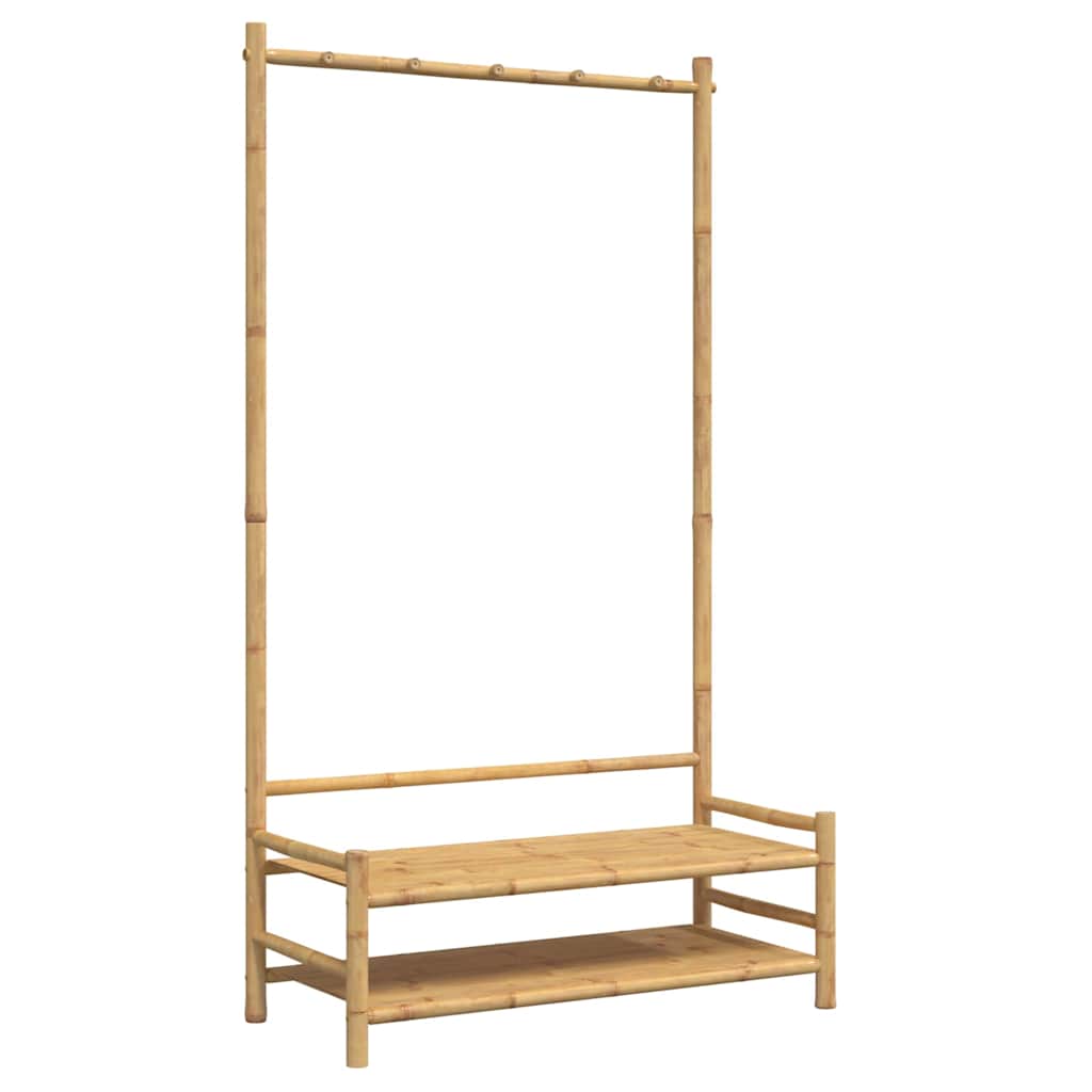 VIDAXL -Kleidung Rack mit Regalen 103x40x183 cm Bambus