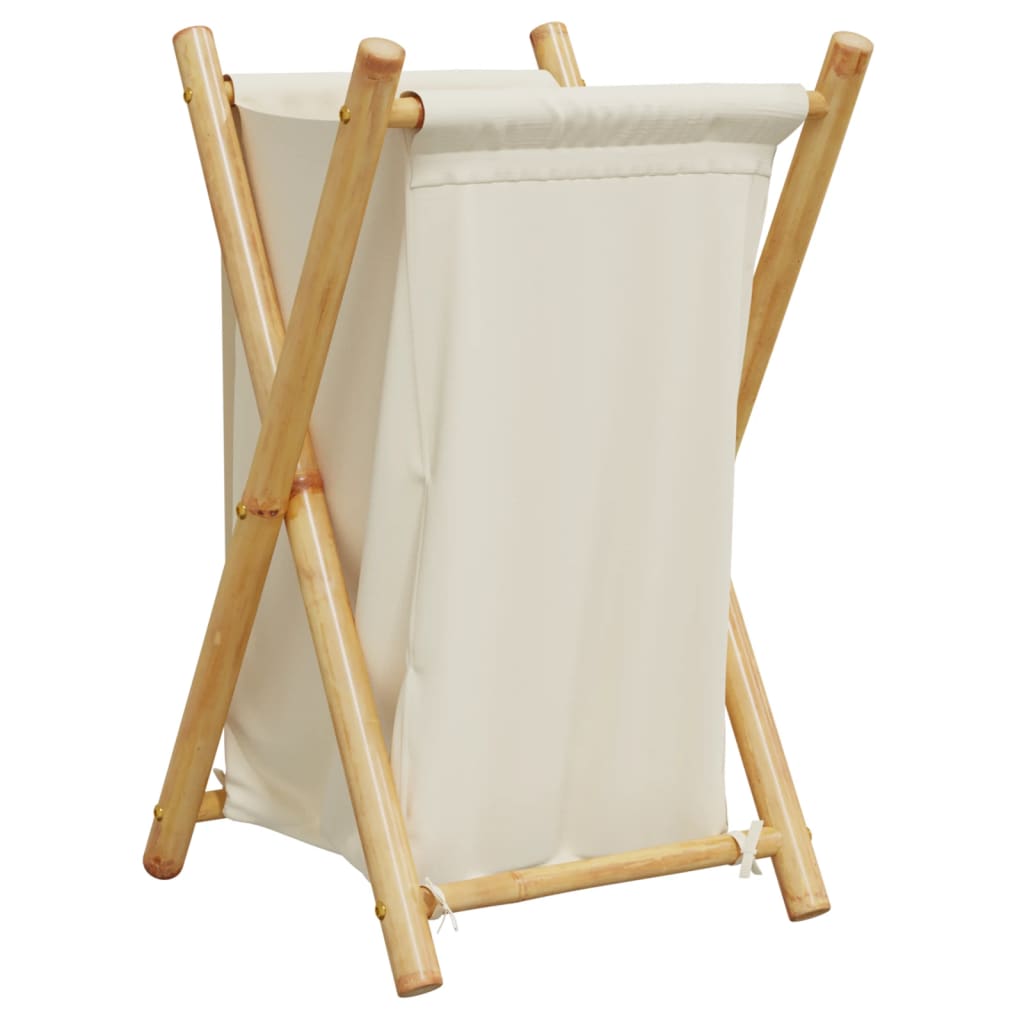 Vidaxl Waschkorb 41.5x36x63.5 cm Bambuscreme Weiß