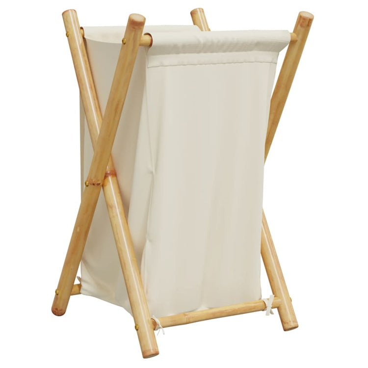Vidaxl Waschkorb 41.5x36x63.5 cm Bambuscreme Weiß