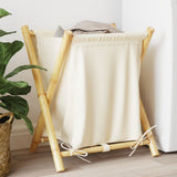 Vidaxl Waschkorb 45x55x63.5 cm Bambuscreme Weiß - afbeelding 1