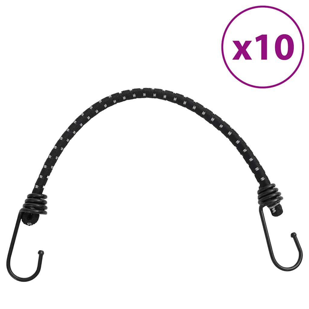 Vidaxl Spanelastics mit reflektierenden Streifen und Haken 10 Teile 46 cm
