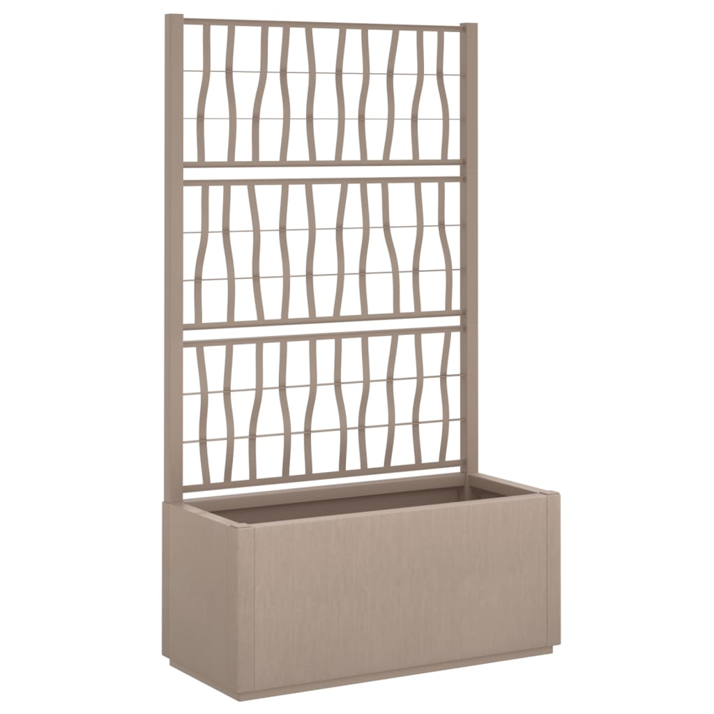 VIDAXL -Pflanzer mit Latwerk 80x36x140 cm Polypropen Hellbraun