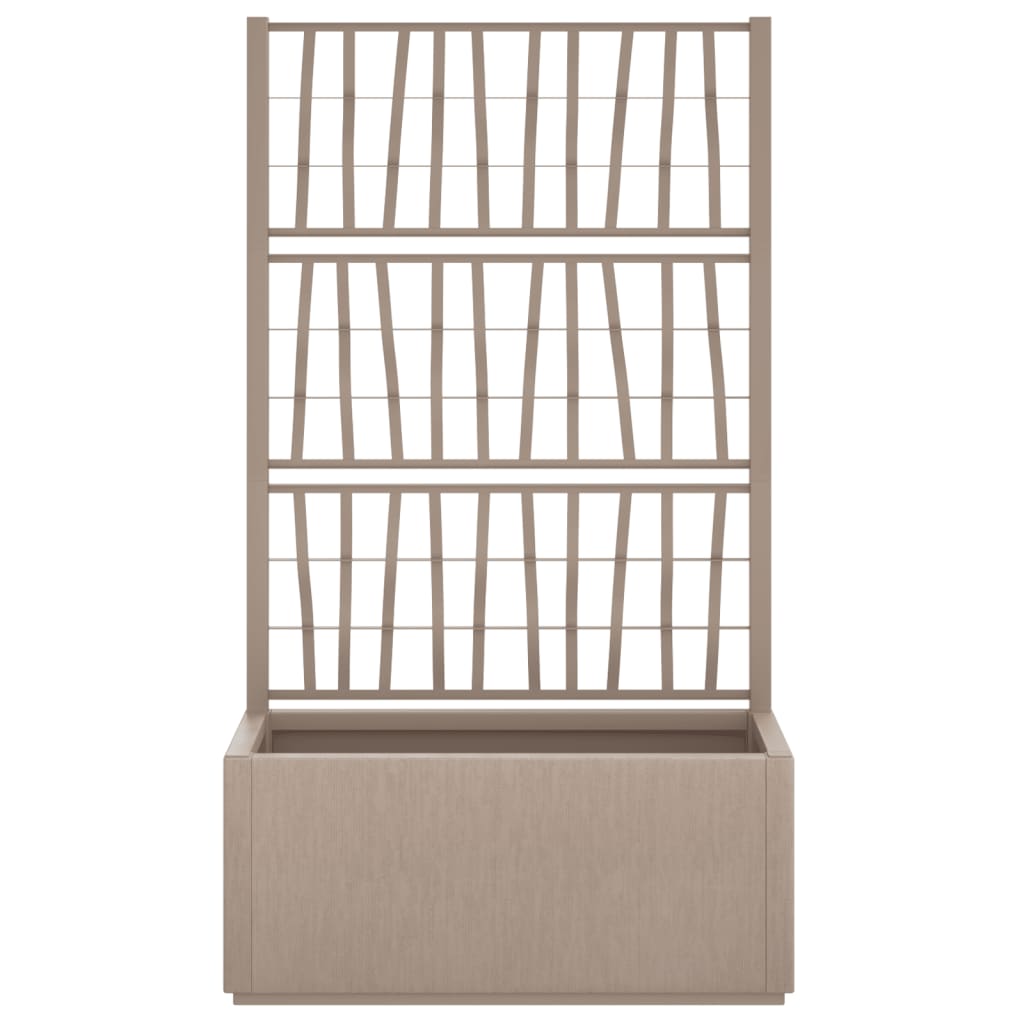 VIDAXL -Pflanzer mit Latwerk 80x36x140 cm Polypropen Hellbraun