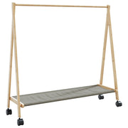 Vidaxl -Kleidungsständer mit Regalen und Rädern 106x34x106,5 cm Bambus - afbeelding 1