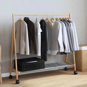Vidaxl -Kleidungsständer mit Regalen und Rädern 106x34x106,5 cm Bambus - afbeelding 3