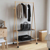 Vidaxl -Kleidungsständer mit Regalen und Rädern 96x45.5x155,5 cm Bambus