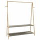 VIDAXL -Kleidung Rack mit Regalen 132x45.5x150,5 cm Bambus