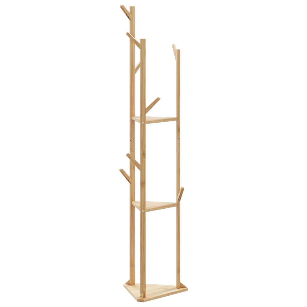 VIDAXL -Kleidungsgestelle mit Haken und Regalen 39x33x166 cm Bambus