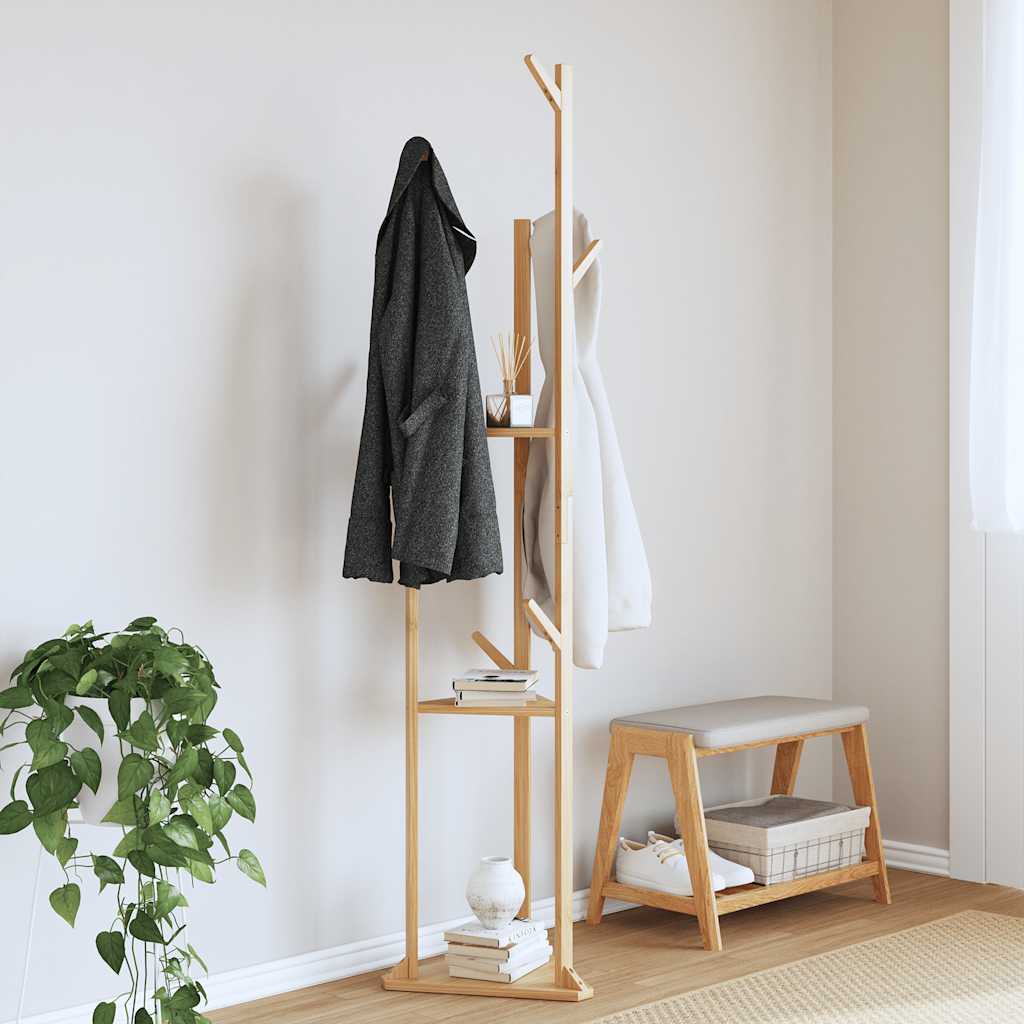 VIDAXL -Kleidungsgestelle mit Haken und Regalen 39x33x166 cm Bambus