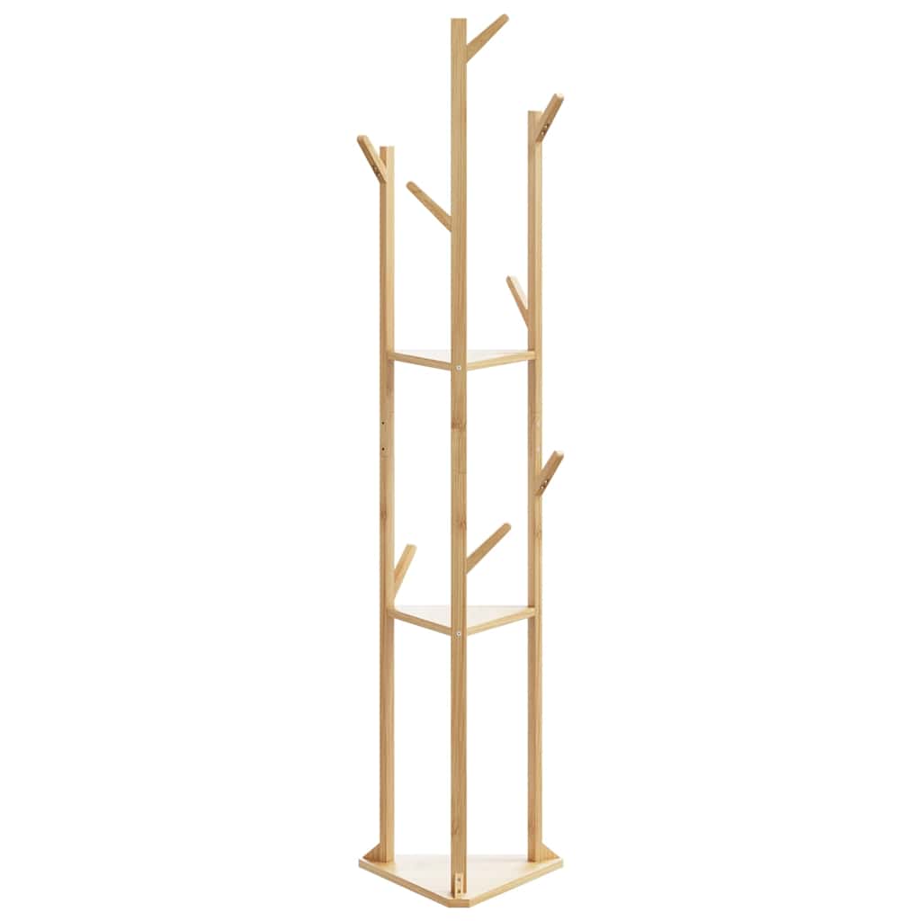 VIDAXL -Kleidungsgestelle mit Haken und Regalen 39x33x166 cm Bambus
