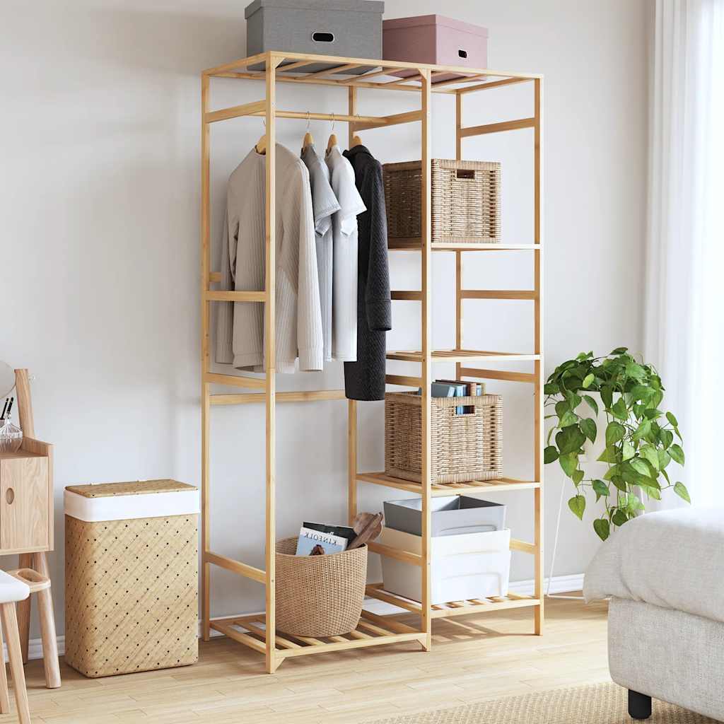 Vidaxx Kleiderständer mit Regalen 100x50x184,5 cm Bambus