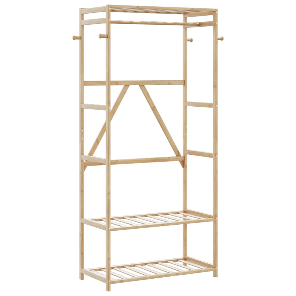 Vidaxx Kleiderständer mit Regalen 80x40x175 cm Bambus