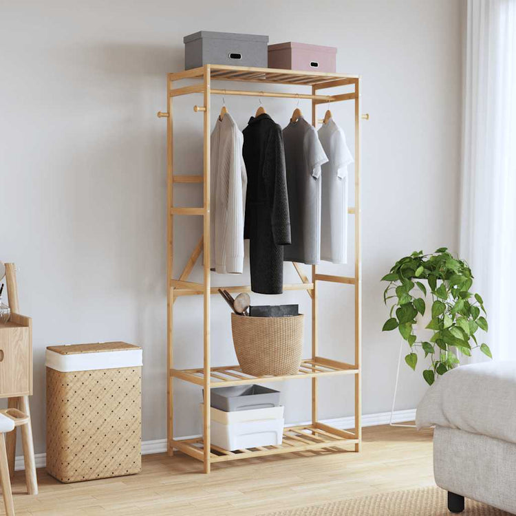Vidaxx Kleiderständer mit Regalen 80x40x175 cm Bambus