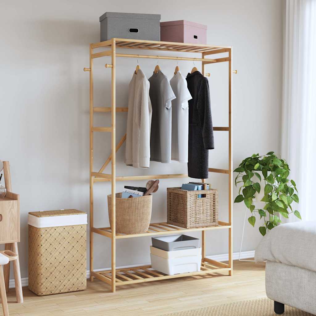 Vidaxx Kleiderständer mit Regalen 110x40x175 cm Bambus