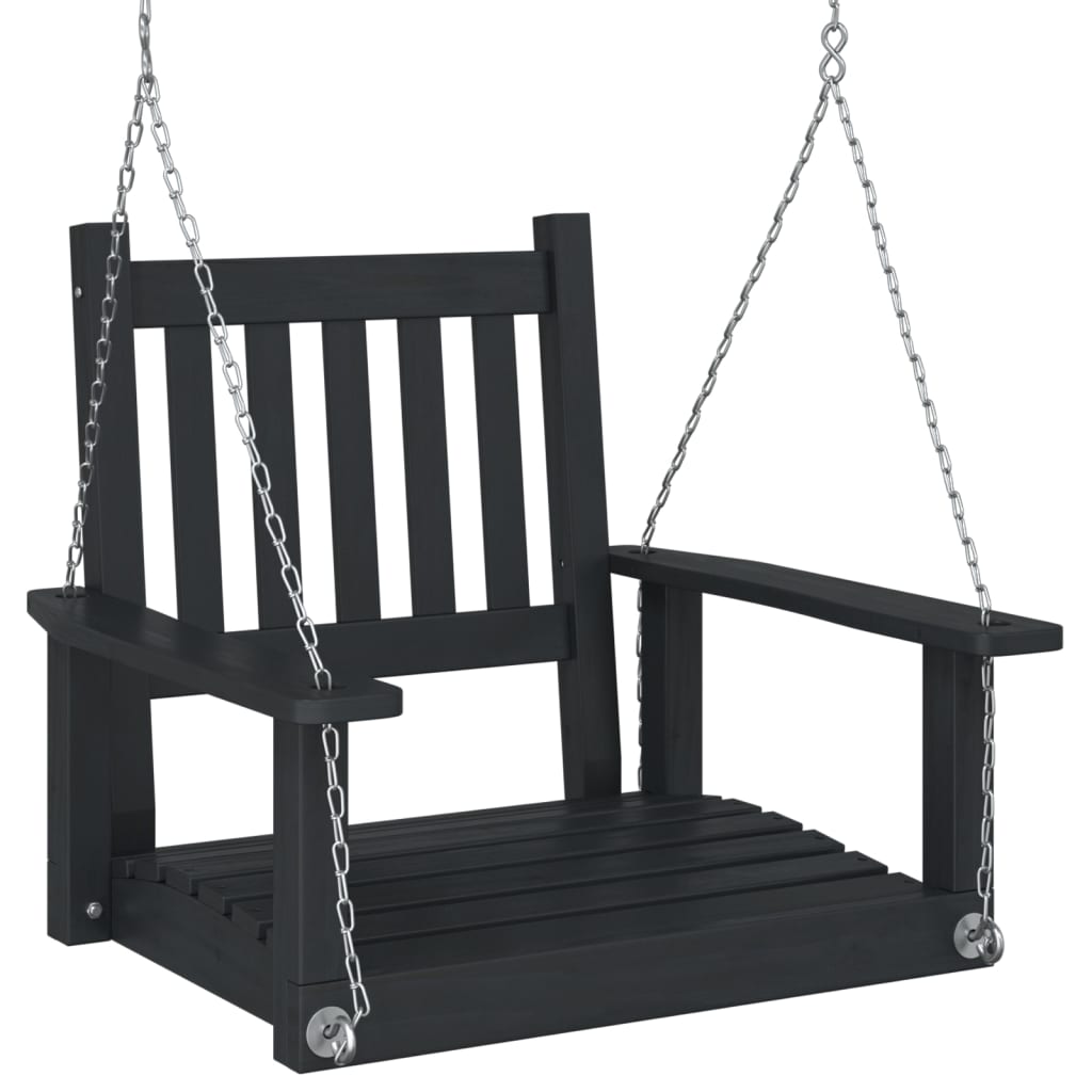 Vidaxl Garden Swing Stuhl mit Metallketten Festpinewood Schwarz