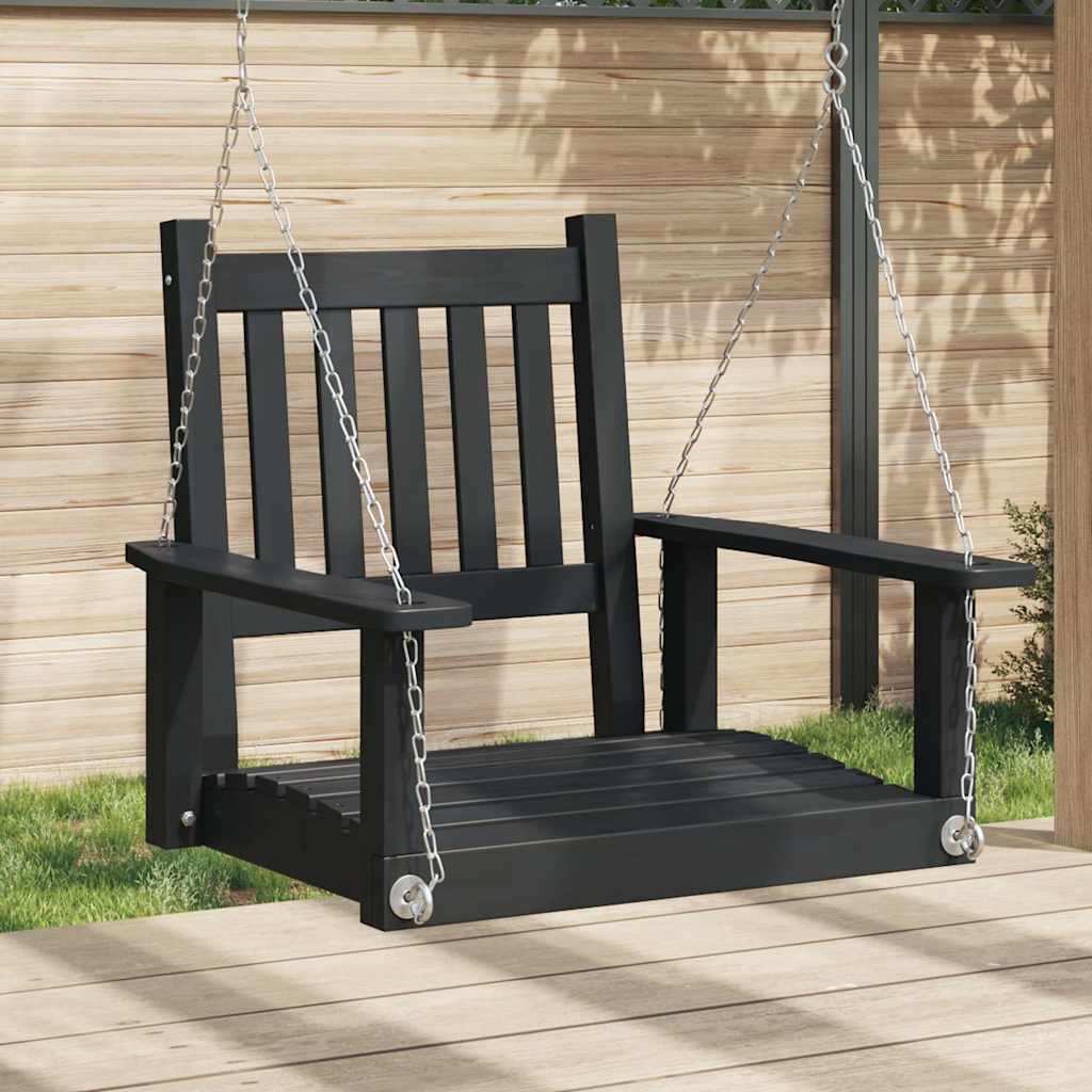 Vidaxl Garden Swing Stuhl mit Metallketten Festpinewood Schwarz