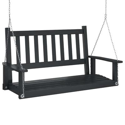 Vidaxl Garden Swing Bank mit Metallketten feste Kiefernholz schwarz