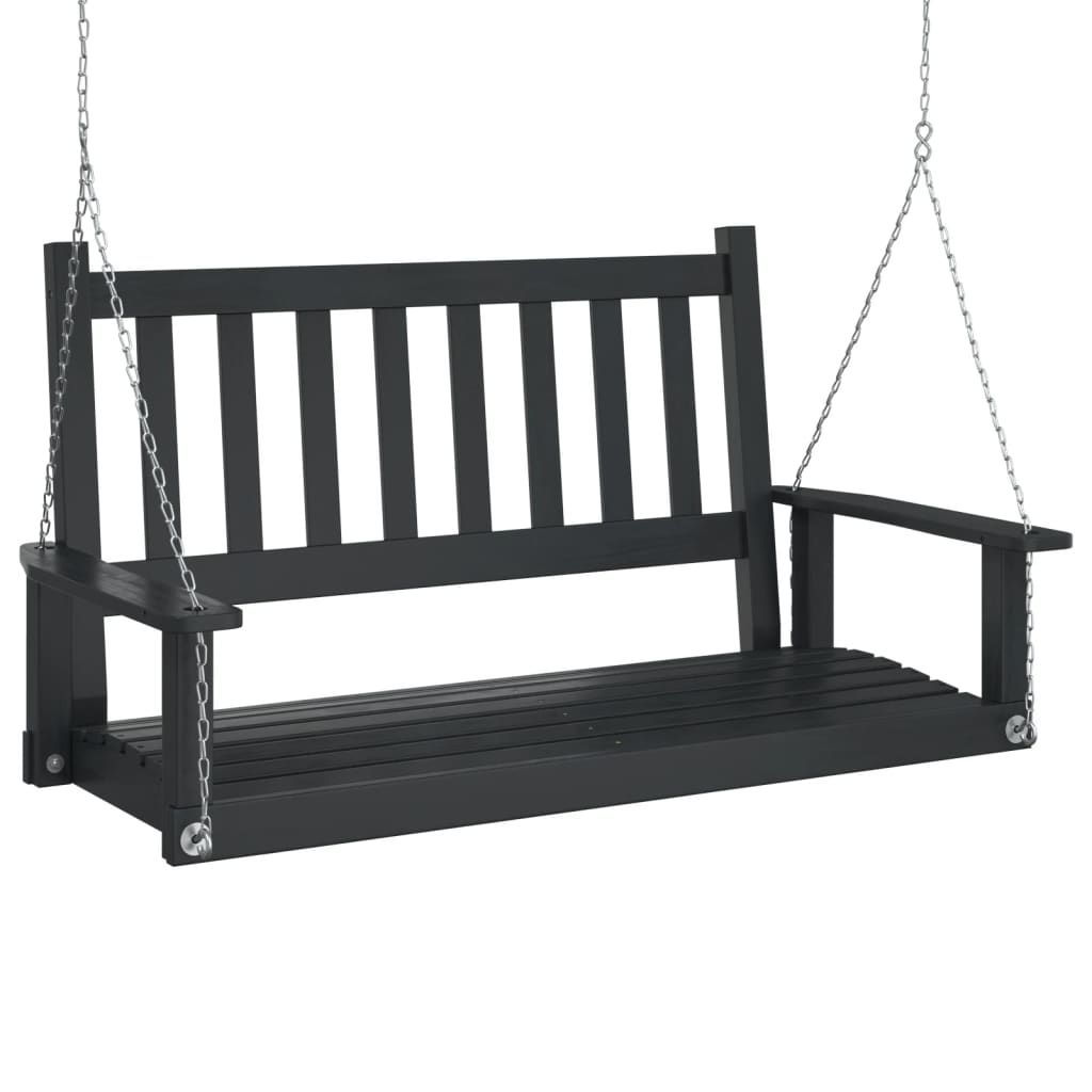 Vidaxl Garden Swing Bank mit Metallketten feste Kiefernholz schwarz