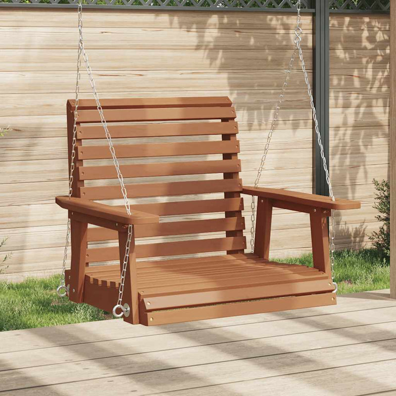 Vidaxl Gartenschwungstuhl mit Metallketten feste Kiefernbraun
