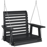 Vidaxl Garden Swing Stuhl mit Metallketten Festpinewood Schwarz - afbeelding 2